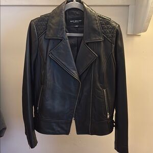 Marc New York Black Leather Moto Jacket Asymmetrical Zipper